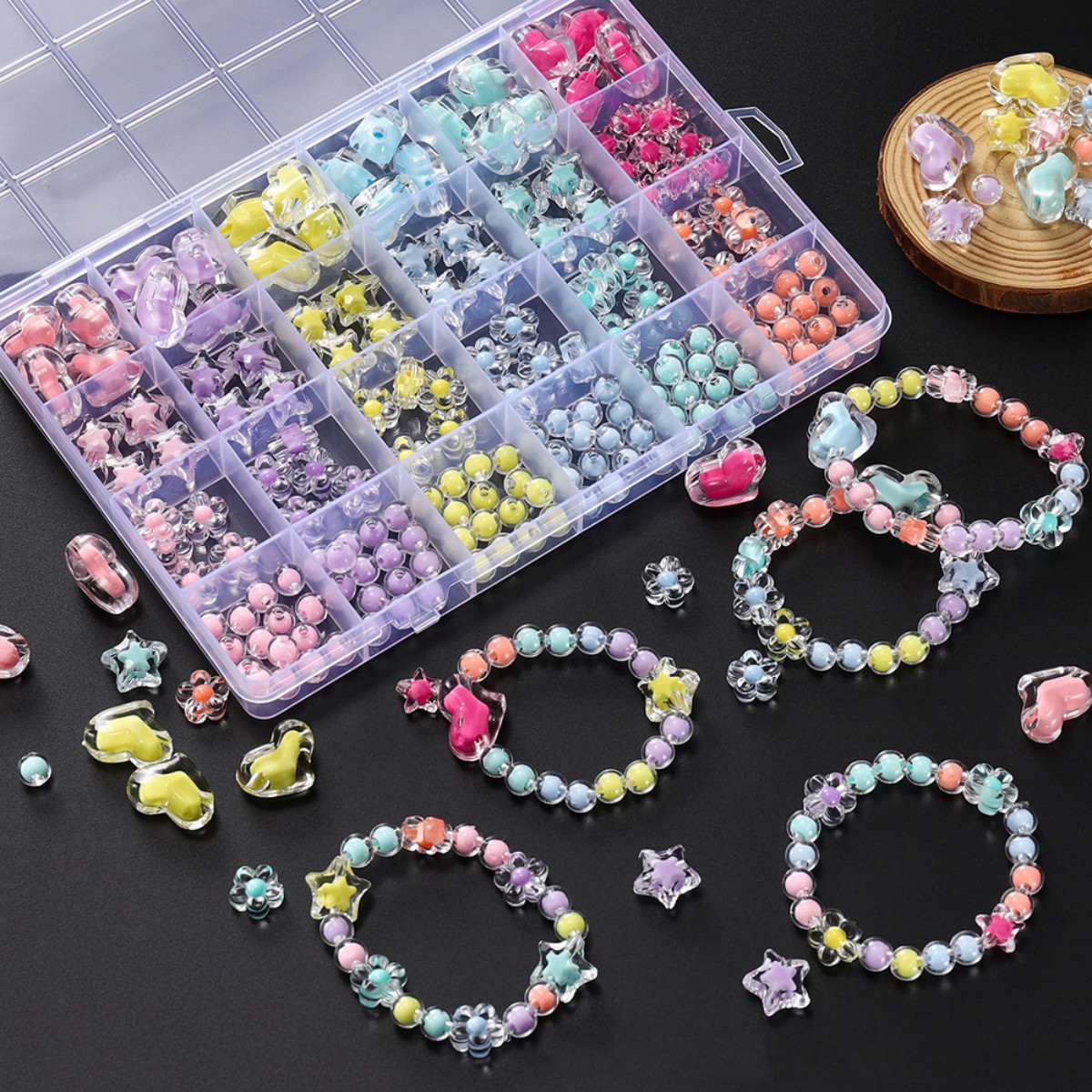Jewelry Making For Birthday Party - 174 teile/schachtel Herz Acryl Perlen Blume