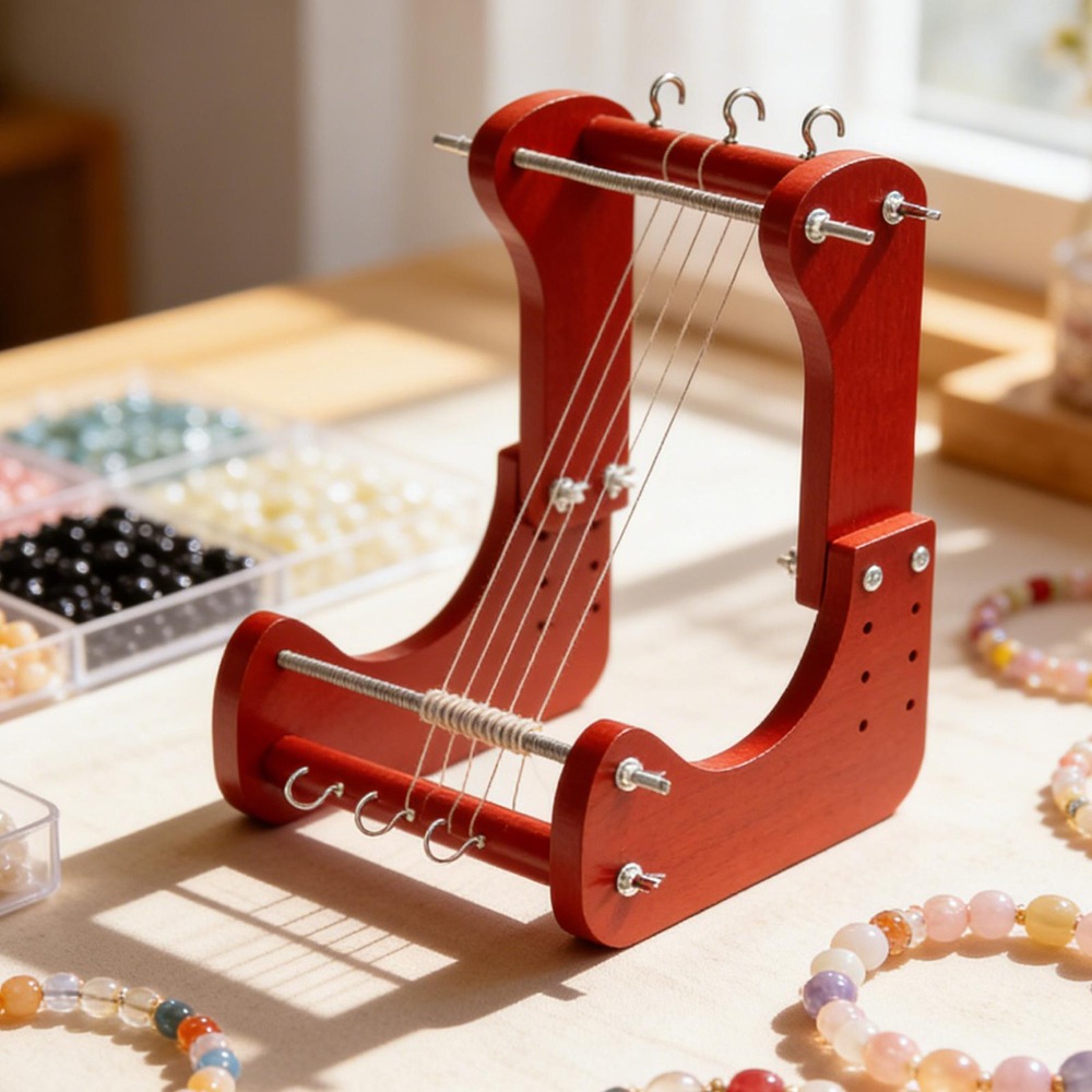 Jewelry Making With Beads - Holzperlen-Webrahmen-Set mit Verstellbarer Länge, Tischwebwerkzeug für