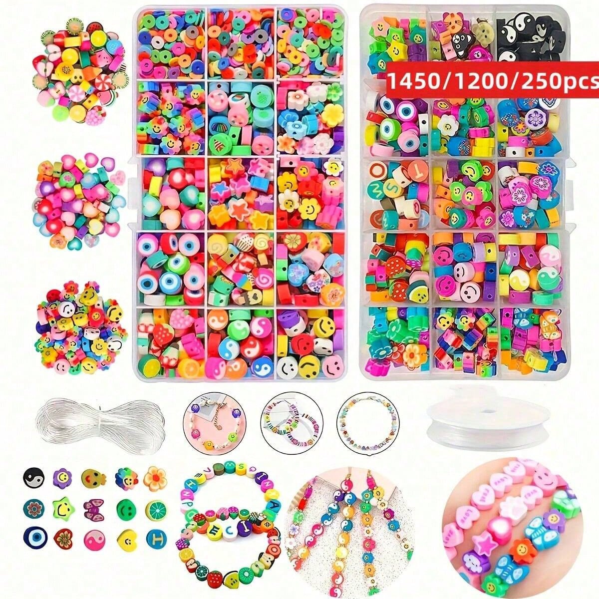 Jewelry Making For Birthday Party - 1450/1200/250 Stück Polymer Clay Perlen Set,