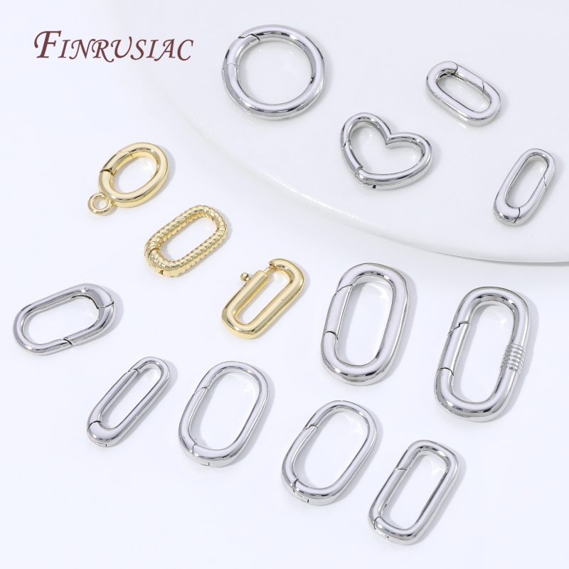 Jewelry Making Rings - 18K vergoldete ovale Federring-Verschlüsse, Büroklammer-Karabinerverschluss für