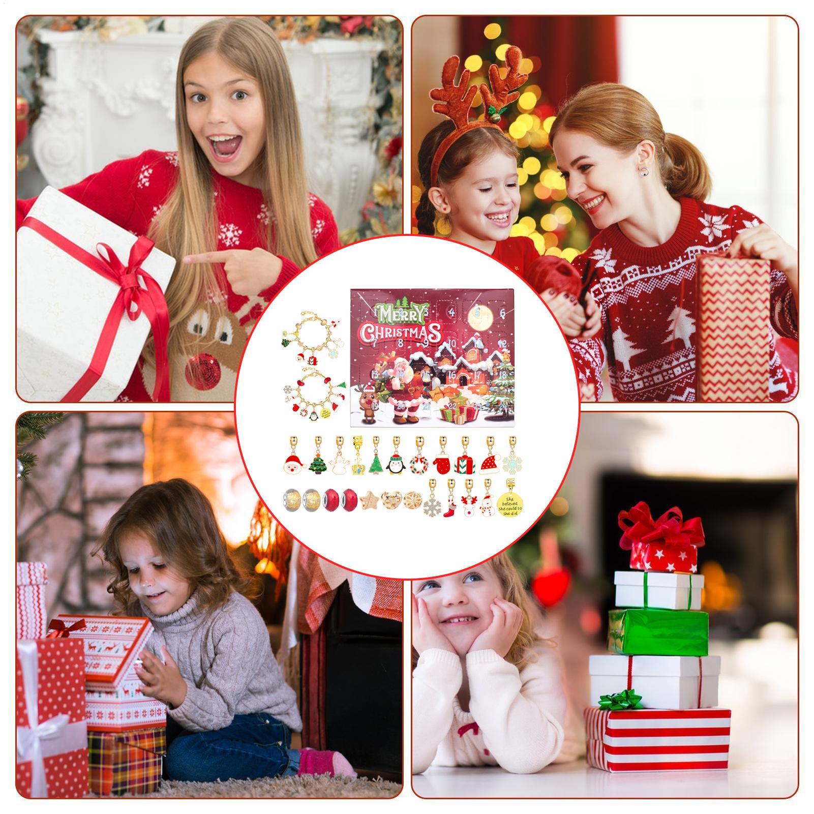 Jewelry Making For Teens - Weihnachtsarmband-Geschenkbox, DIY-Schmuckherstellungsset, Perlenarmband, Advent-Weihnachtsbaum, Blindbox für