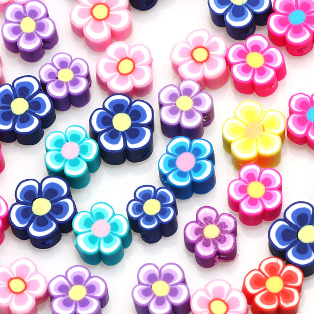 Jewelry Making Business - 100 stücke 10mm gemischte Blumen Polymer