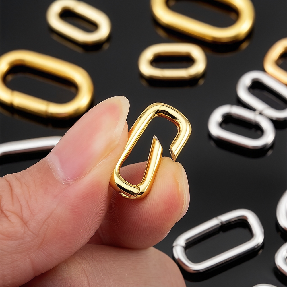 Jewelry Making Rings - 2 Stück 18K vergoldete ovale Karabiner-Halskettenverschlüsse