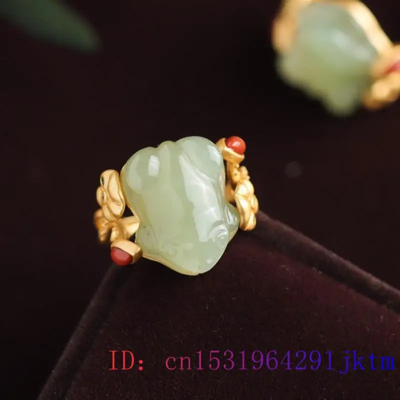 Grüne Jade Frosch Ringe Charms – Jewelry Making Rings Bewertung und Preis