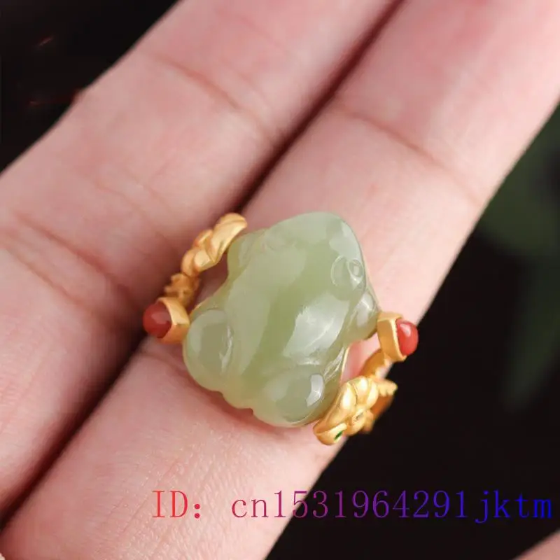 Grüne Jade Frosch Ringe Charms – Jewelry Making Rings Bewertung und Preis
