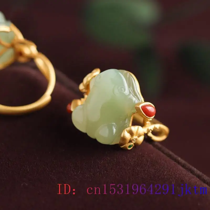 Grüne Jade Frosch Ringe Charms – Jewelry Making Rings Bewertung und Preis