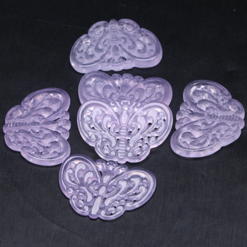 2pc Natürliche Lila Jade Aushö – Jewelry Making With Beads Bewertung und Preis