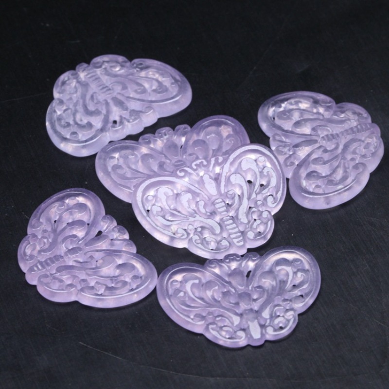 2pc Natürliche Lila Jade Aushö – Jewelry Making With Beads Bewertung und Preis