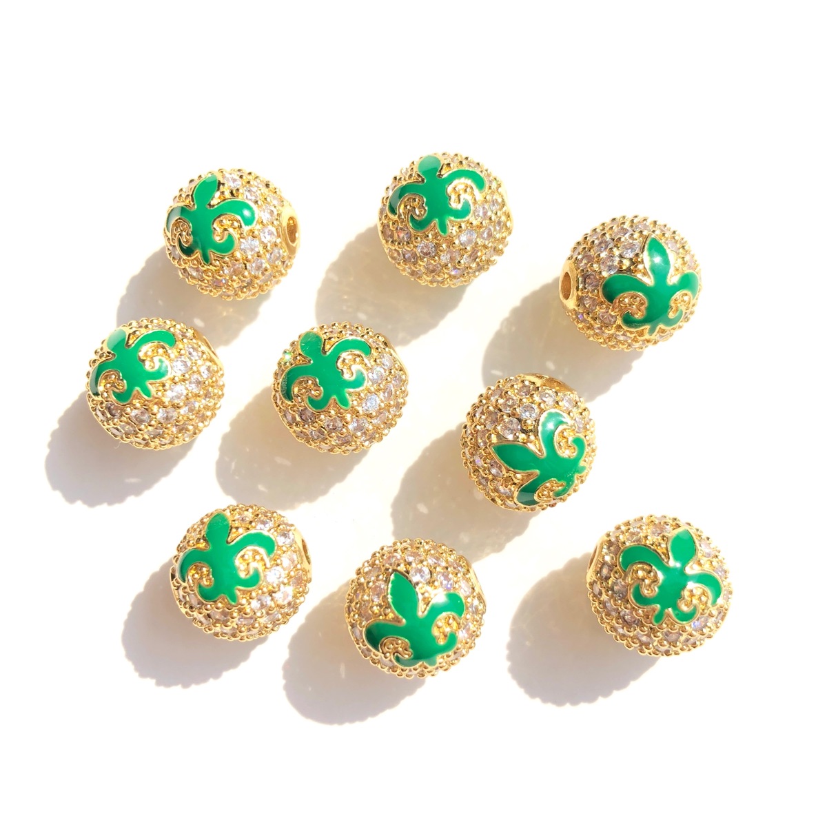 9 Stück Grün Gelb Lila New Orl – Jewelry Making New Orleans Bewertung und Preis