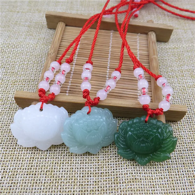 Natürliche grüne Jade-Lotus-An – Jewelry Making With Beads Bewertung und Preis