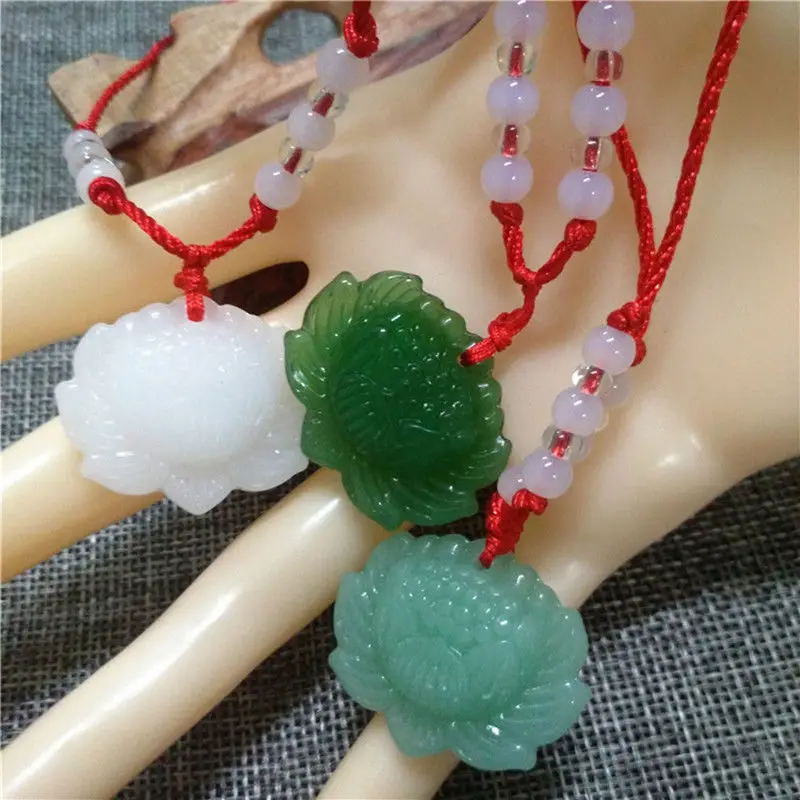Natürliche grüne Jade-Lotus-An – Jewelry Making With Beads Bewertung und Preis