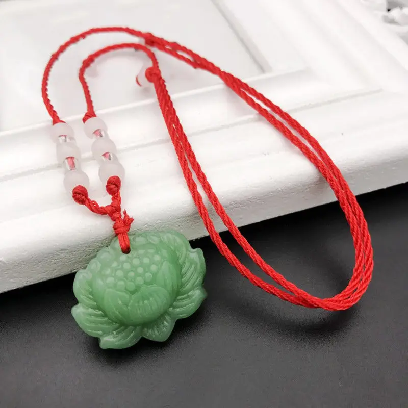 Natürliche grüne Jade-Lotus-An – Jewelry Making With Beads Bewertung und Preis