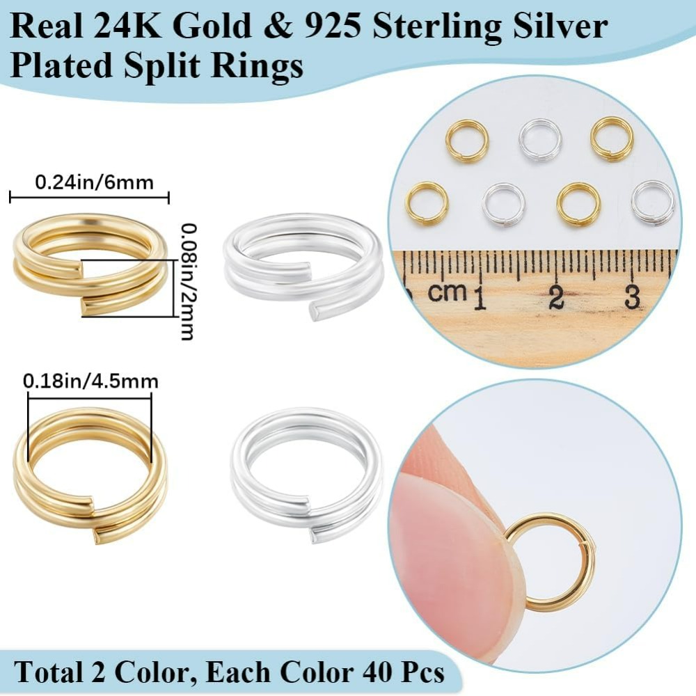 1 Box 80 Stück geteilter Biege – Jewelry Making Jump Rings Bewertung und Preis