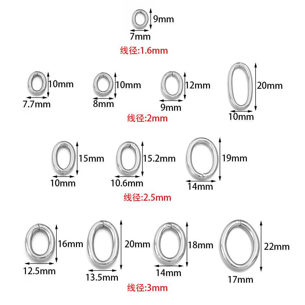 20 teile/los Edelstahl Oval Bi – Jewelry Making Jump Rings Bewertung und Preis
