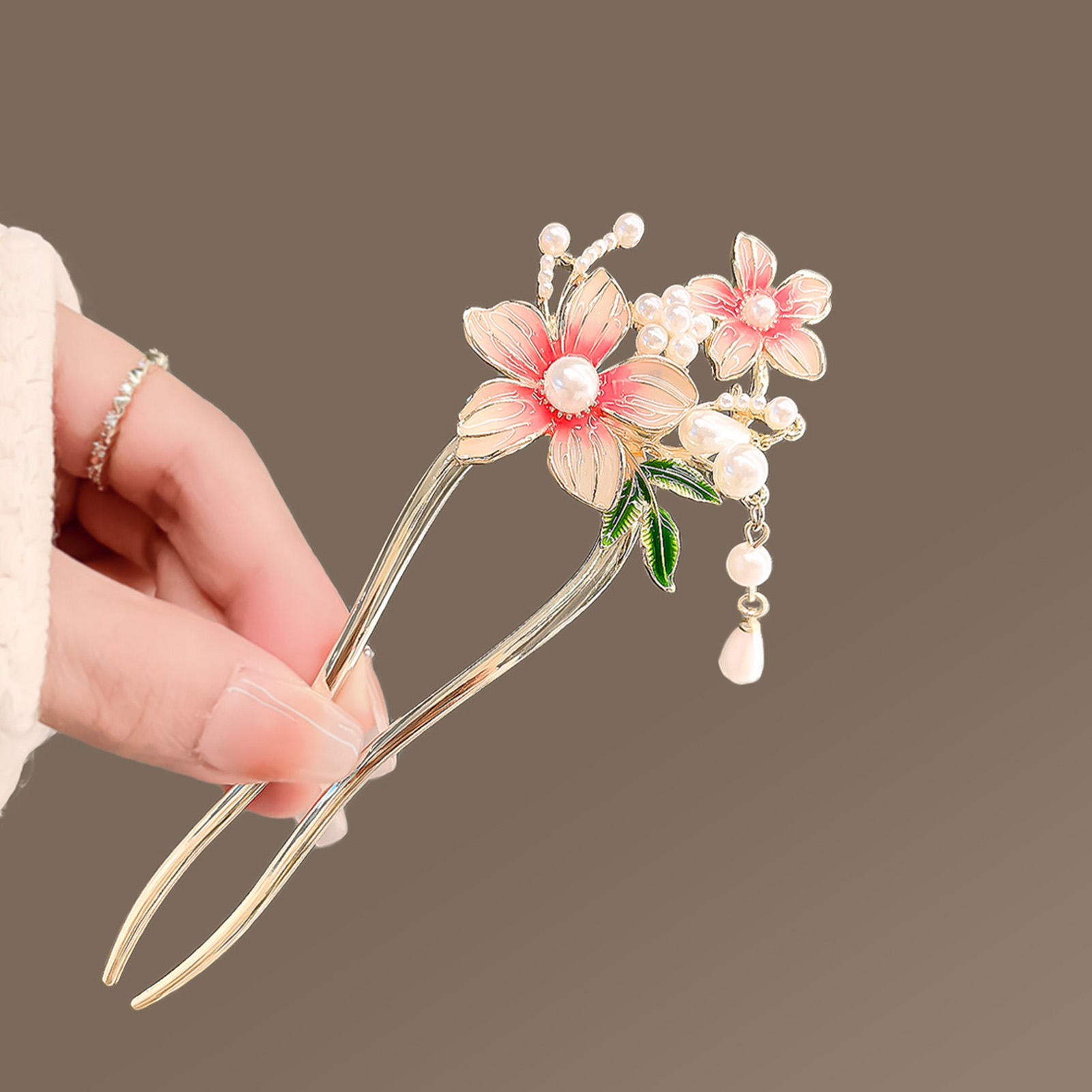 Elegante rosa Blume Haarnadel  – Jewelry Making With Beads Bewertung und Preis