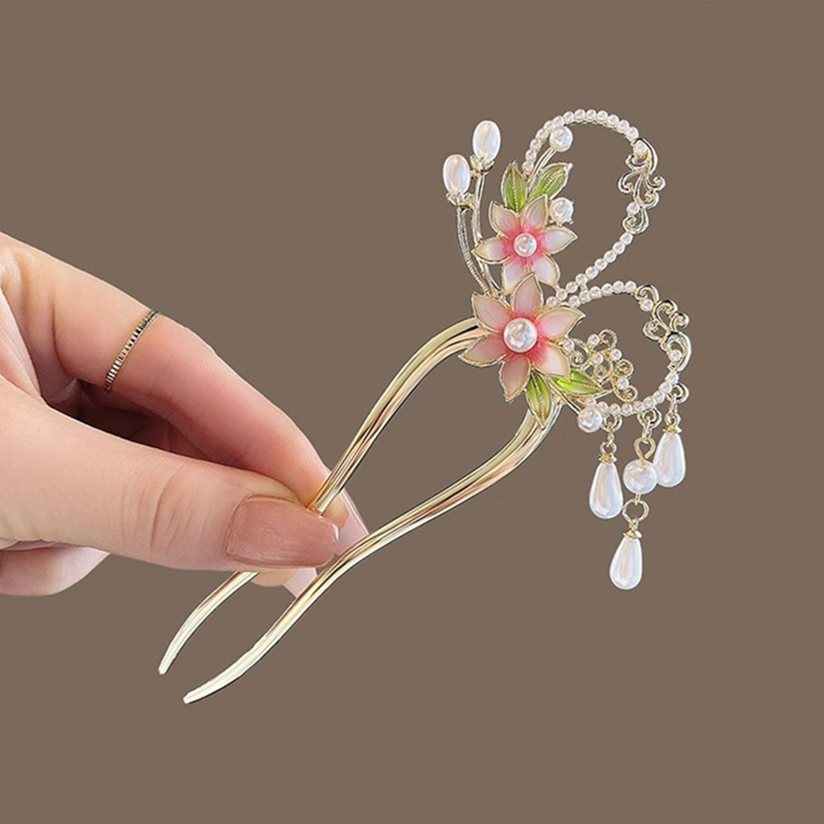 Elegante rosa Blume Haarnadel  – Jewelry Making With Beads Bewertung und Preis